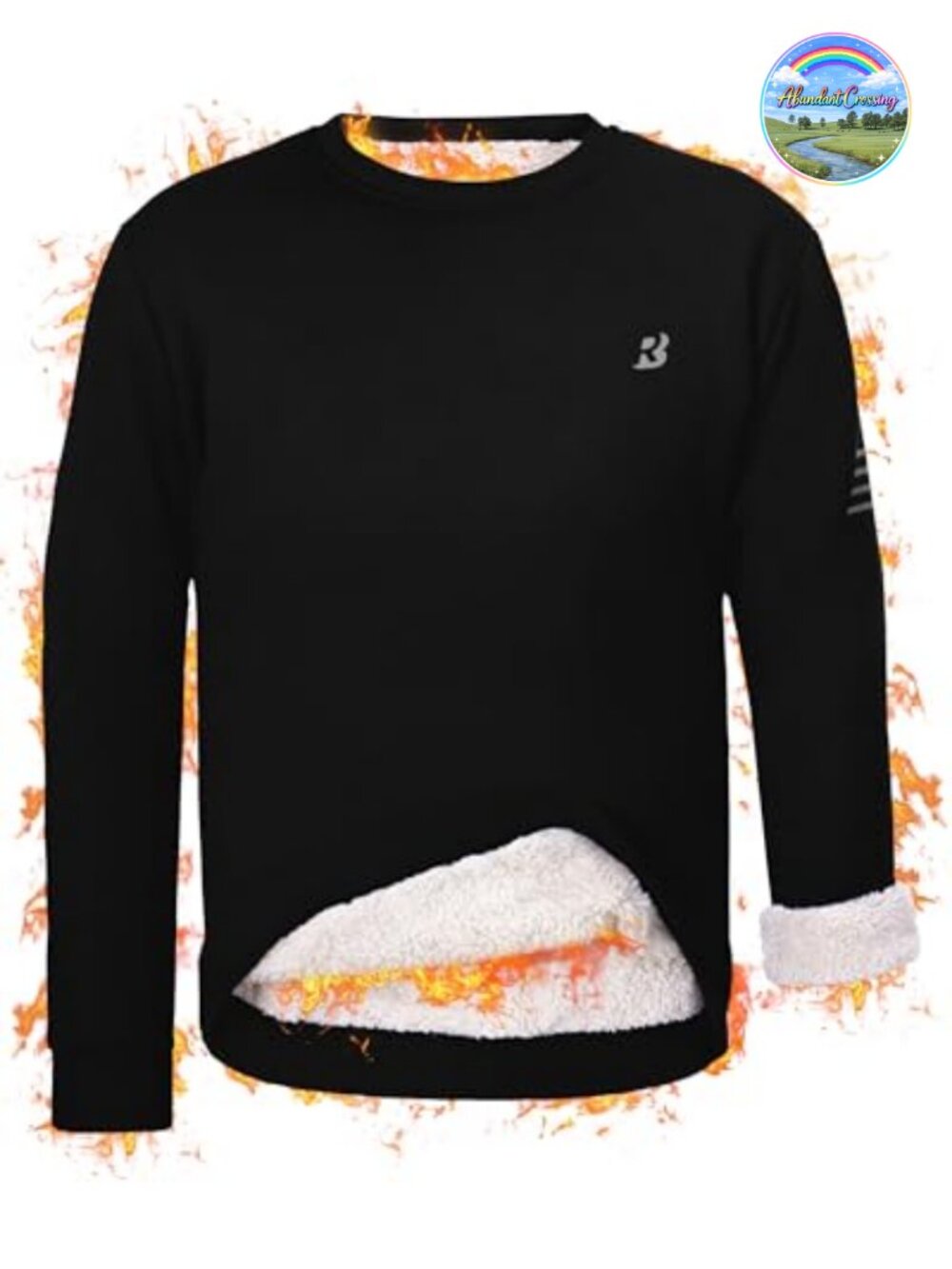 Men's Sherpa Lined Crewneck Sweatshirt Heavyweight Cotton Pullover